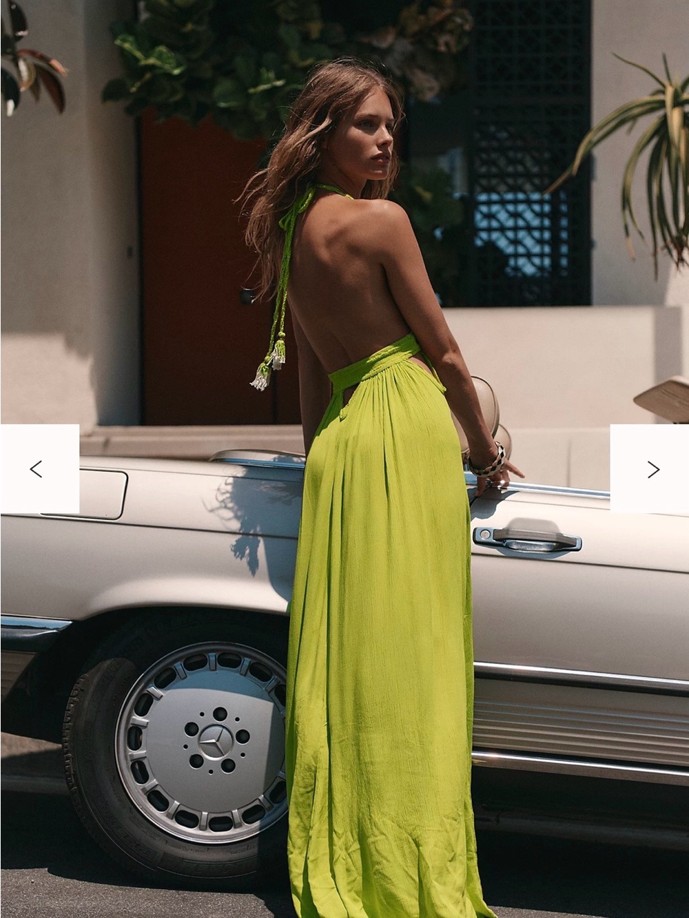 Free People Lime Green Plunge Halter Maxi Dress - Picture 2 of 3